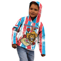 Personalized Luxembourg Kid Hoodie Red Lion With Coat Of Arms - Wonder Print Shop