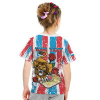 Personalized Luxembourg Kid T Shirt Red Lion With Coat Of Arms - Wonder Print Shop