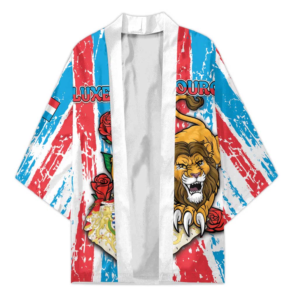 Personalized Luxembourg Kimono Red Lion With Coat Of Arms - Wonder Print Shop
