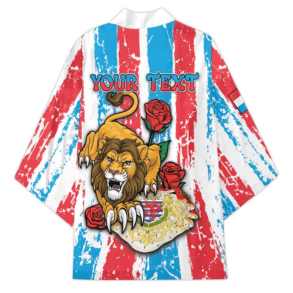 Personalized Luxembourg Kimono Red Lion With Coat Of Arms - Wonder Print Shop