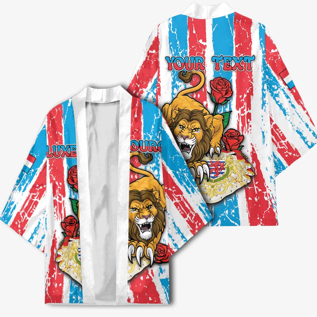 Personalized Luxembourg Kimono Red Lion With Coat Of Arms - Wonder Print Shop