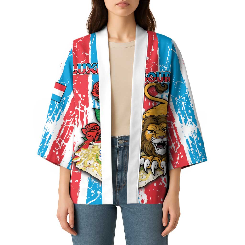 Personalized Luxembourg Kimono Red Lion With Coat Of Arms - Wonder Print Shop