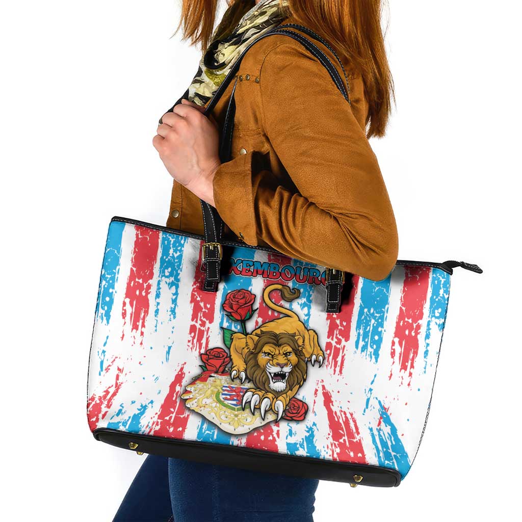 Luxembourg Leather Tote Bag Red Lion With Coat Of Arms - Wonder Print Shop