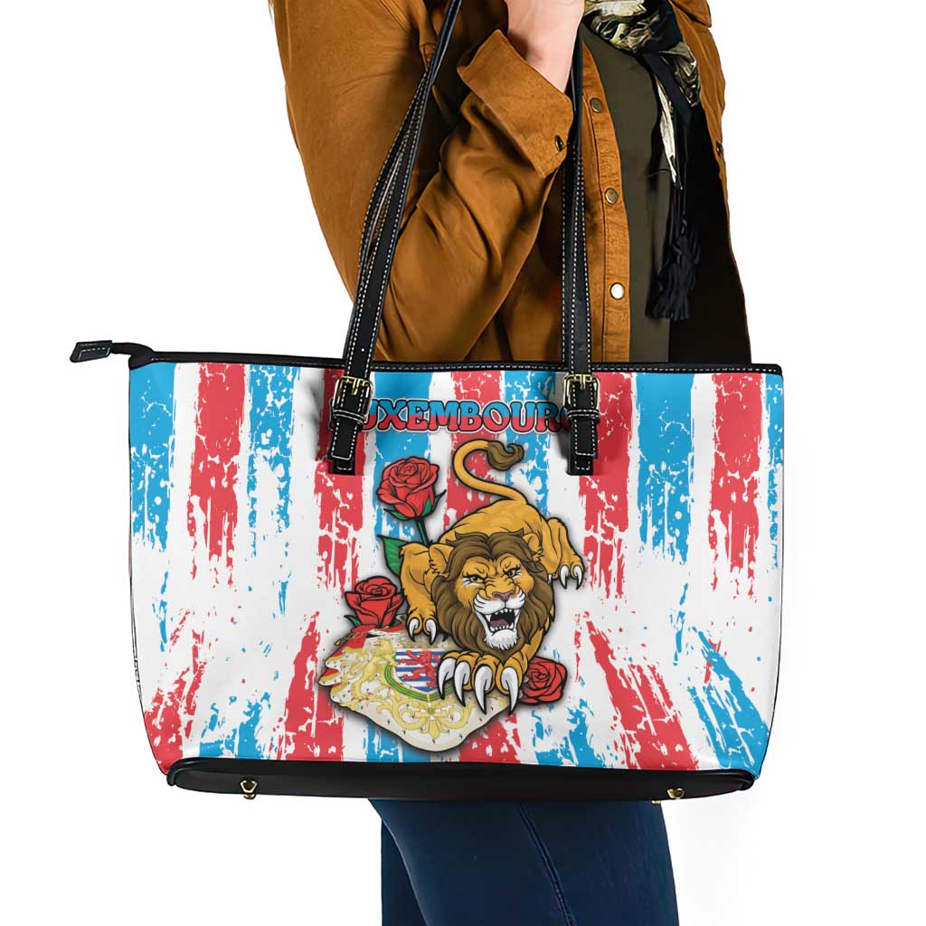 Luxembourg Leather Tote Bag Red Lion With Coat Of Arms - Wonder Print Shop