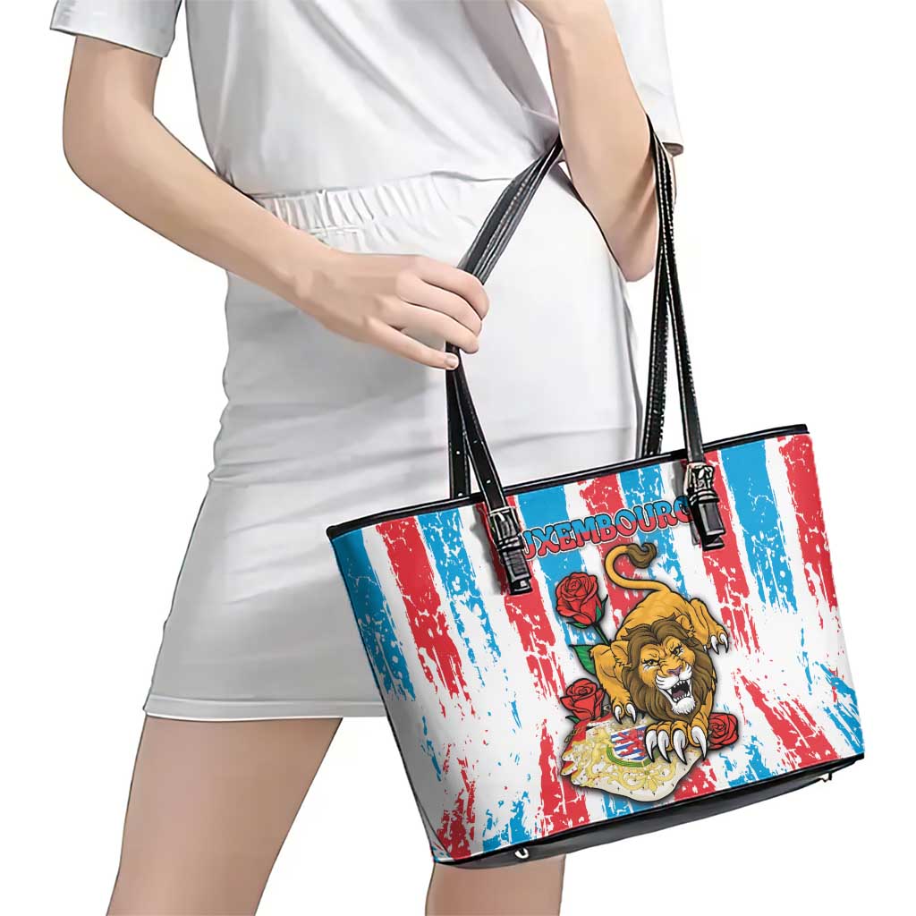 Luxembourg Leather Tote Bag Red Lion With Coat Of Arms - Wonder Print Shop