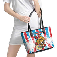 Luxembourg Leather Tote Bag Red Lion With Coat Of Arms - Wonder Print Shop