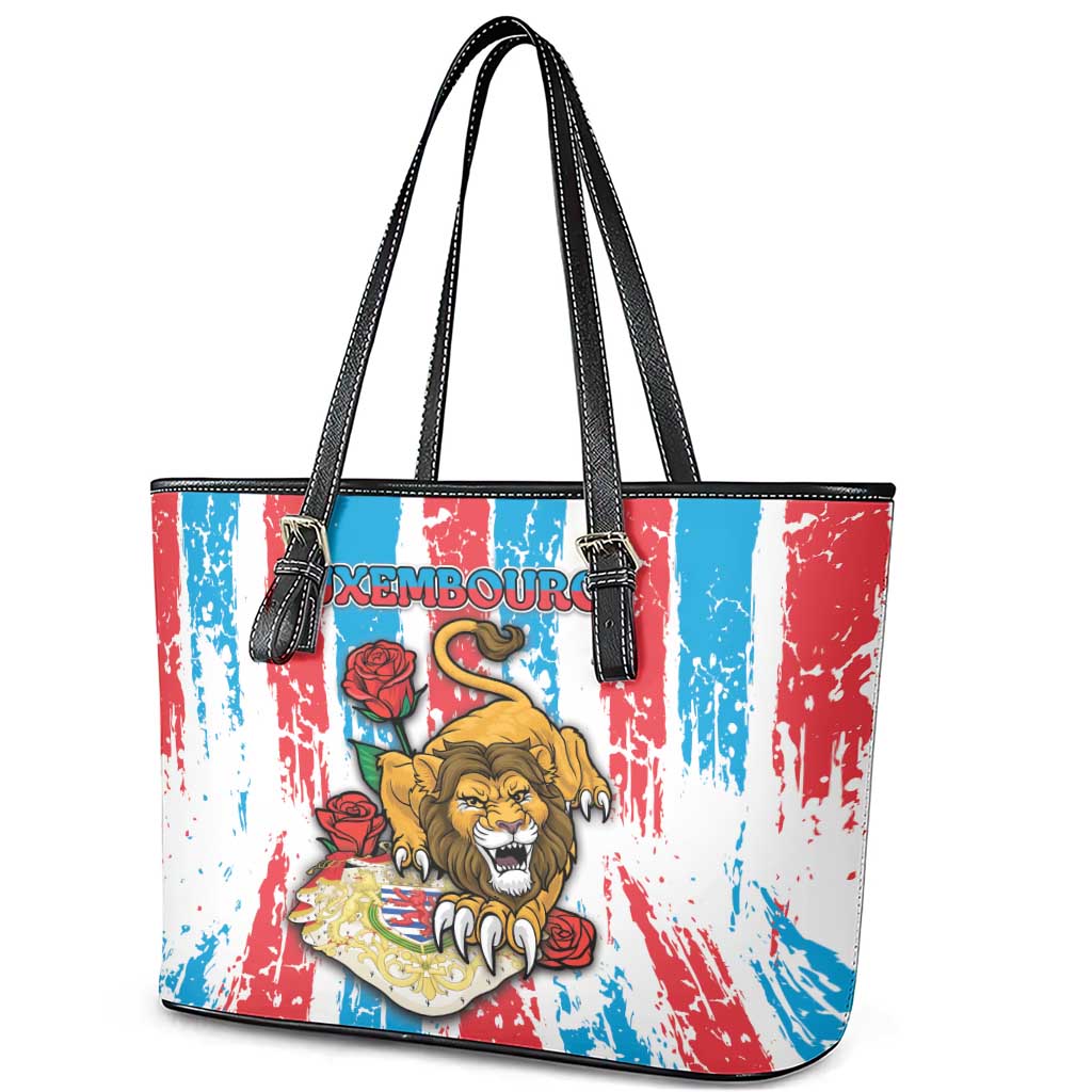 Luxembourg Leather Tote Bag Red Lion With Coat Of Arms - Wonder Print Shop