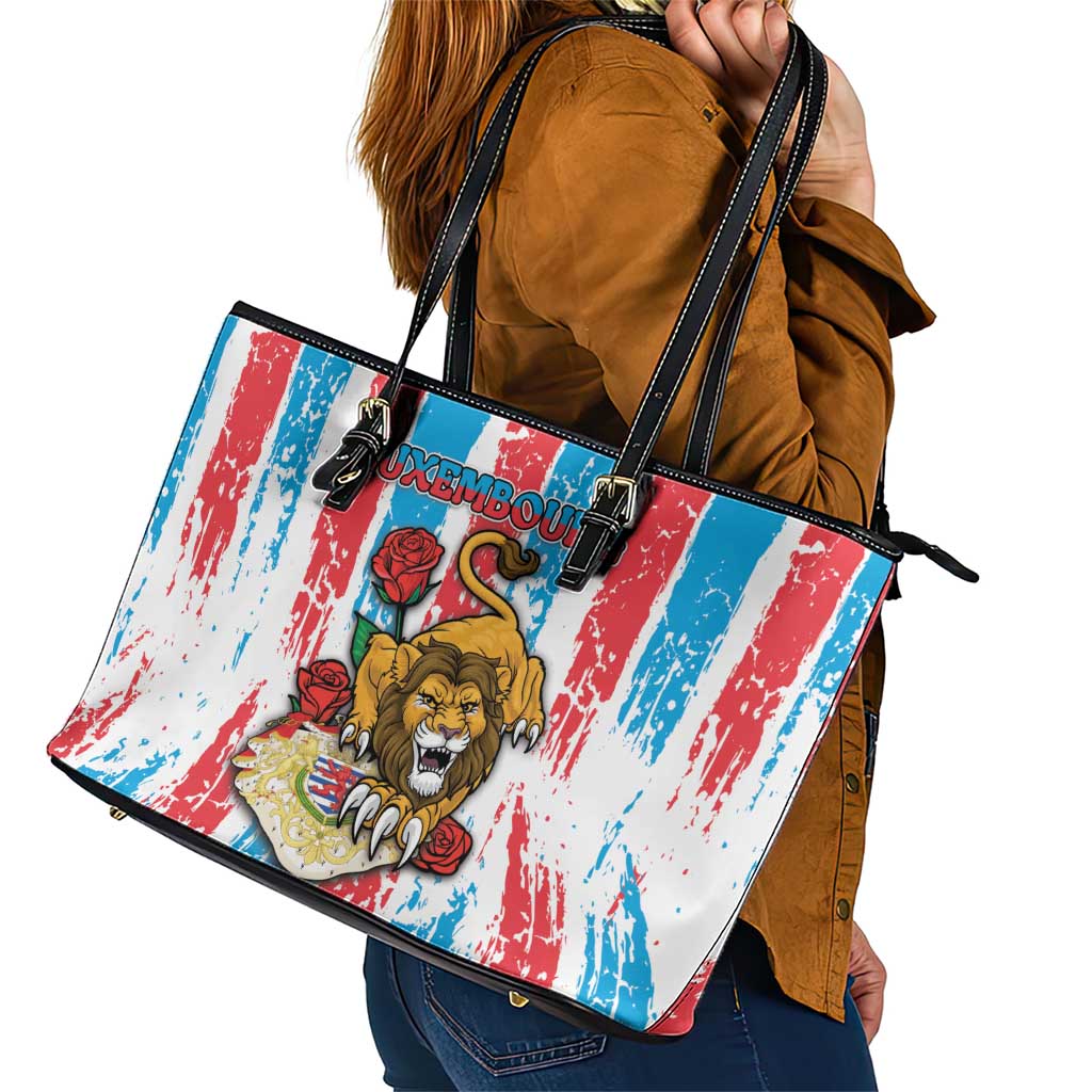 Luxembourg Leather Tote Bag Red Lion With Coat Of Arms - Wonder Print Shop
