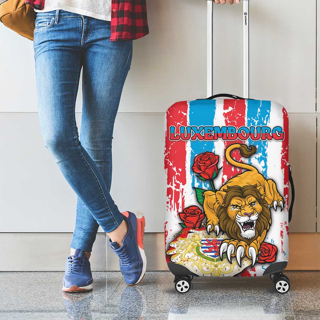 Luxembourg Luggage Cover Red Lion With Coat Of Arms - Wonder Print Shop