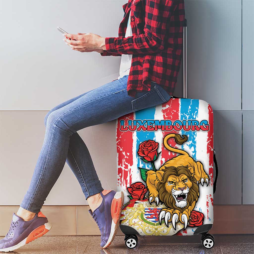 Luxembourg Luggage Cover Red Lion With Coat Of Arms - Wonder Print Shop