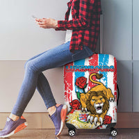 Luxembourg Luggage Cover Red Lion With Coat Of Arms - Wonder Print Shop