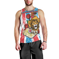 Personalized Luxembourg Men Tank Top Red Lion With Coat Of Arms - Wonder Print Shop