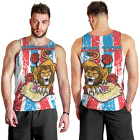 Personalized Luxembourg Men Tank Top Red Lion With Coat Of Arms - Wonder Print Shop