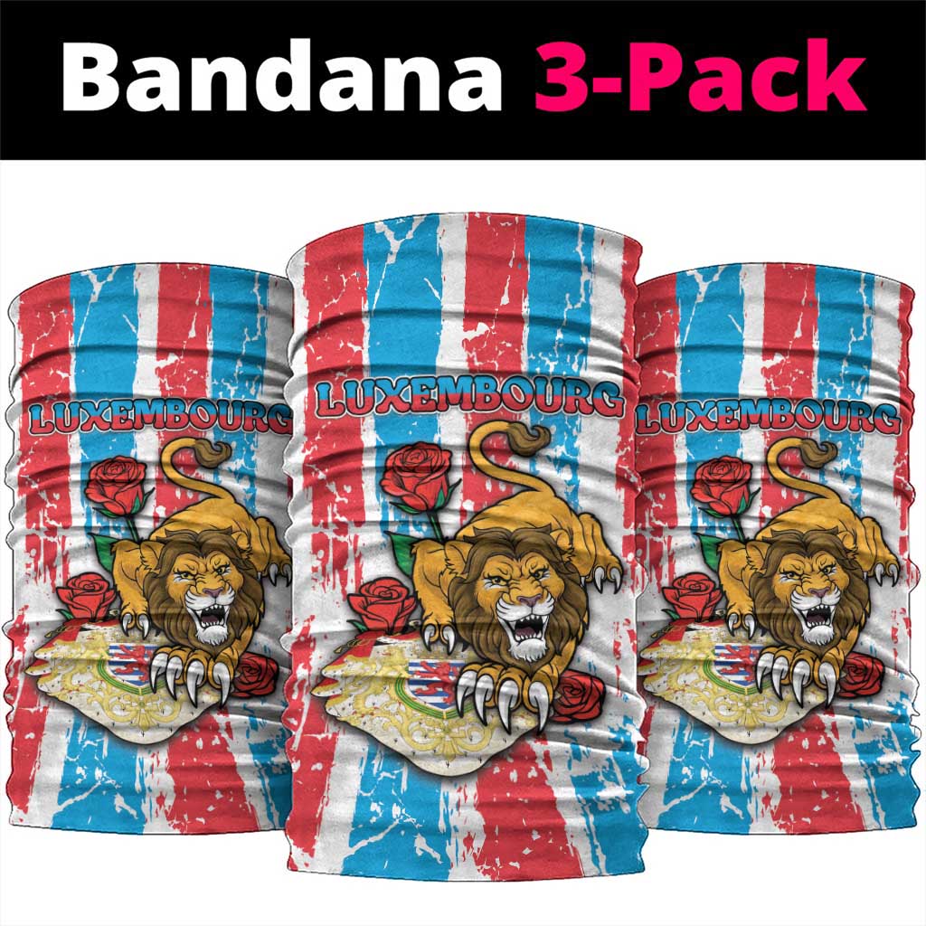 Luxembourg Neck Gaiter Red Lion With Coat Of Arms - Wonder Print Shop