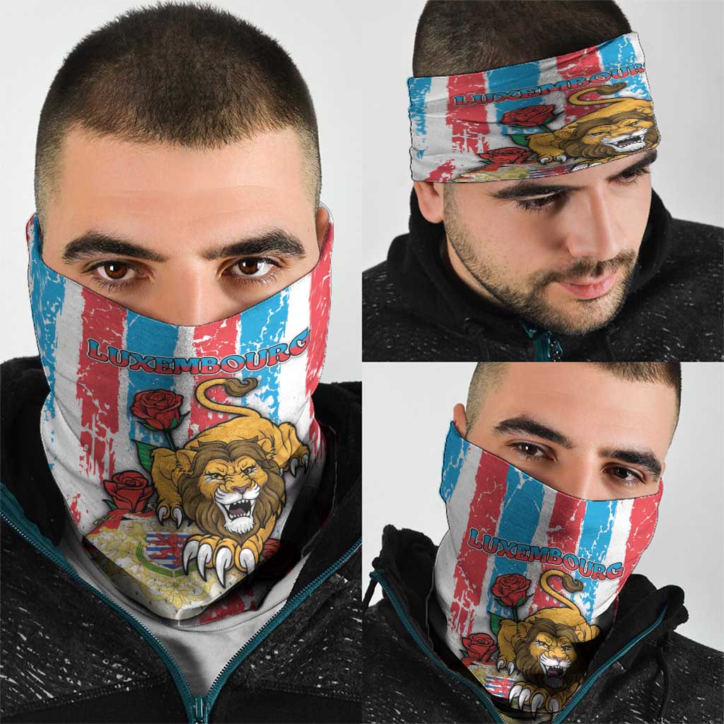 Luxembourg Neck Gaiter Red Lion With Coat Of Arms - Wonder Print Shop