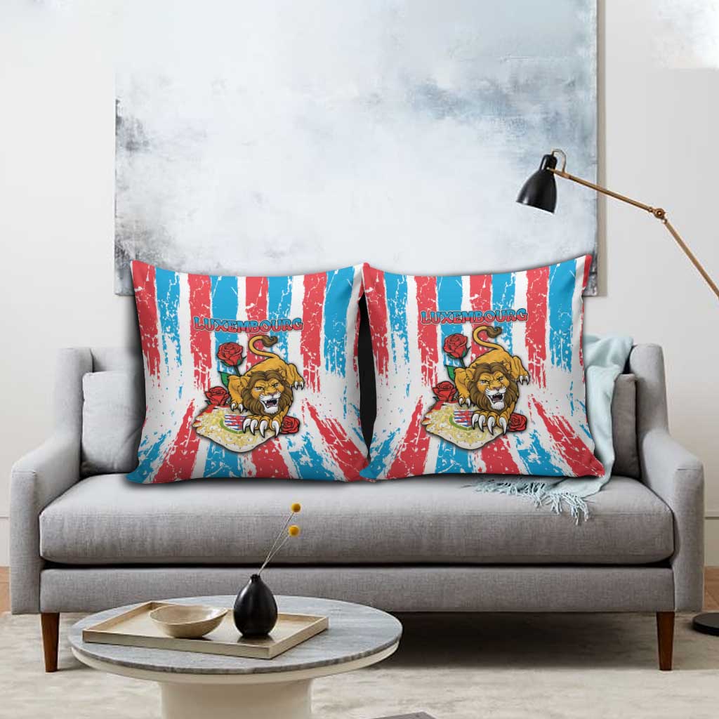 Luxembourg Pillow Cover Red Lion With Coat Of Arms - Wonder Print Shop