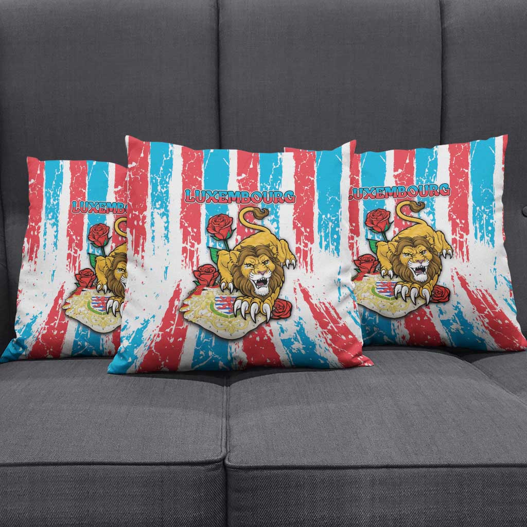 Luxembourg Pillow Cover Red Lion With Coat Of Arms - Wonder Print Shop