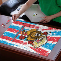 Luxembourg Puzzle Red Lion With Coat Of Arms - Wonder Print Shop