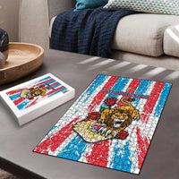 Luxembourg Puzzle Red Lion With Coat Of Arms - Wonder Print Shop