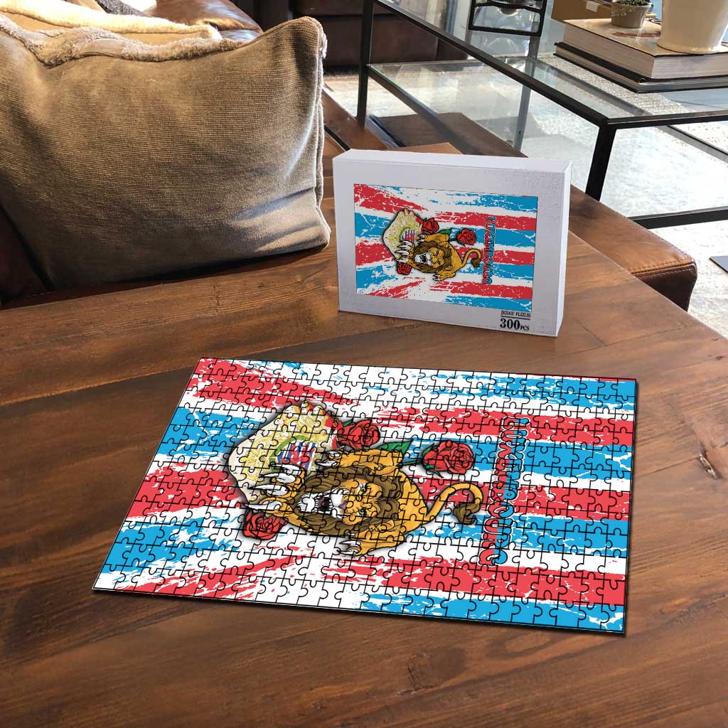 Luxembourg Puzzle Red Lion With Coat Of Arms - Wonder Print Shop