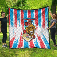Luxembourg Quilt Red Lion With Coat Of Arms - Wonder Print Shop