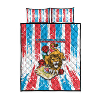 Luxembourg Quilt Bed Set Red Lion With Coat Of Arms - Wonder Print Shop
