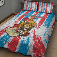 Luxembourg Quilt Bed Set Red Lion With Coat Of Arms - Wonder Print Shop