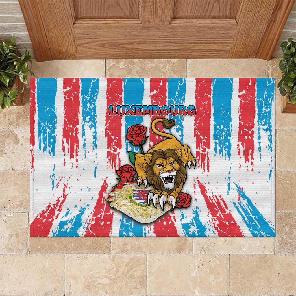 Luxembourg Rubber Doormat Red Lion With Coat Of Arms - Wonder Print Shop