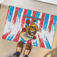 Luxembourg Rubber Doormat Red Lion With Coat Of Arms - Wonder Print Shop