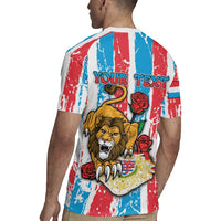 Personalized Luxembourg Rugby Jersey Red Lion With Coat Of Arms - Wonder Print Shop