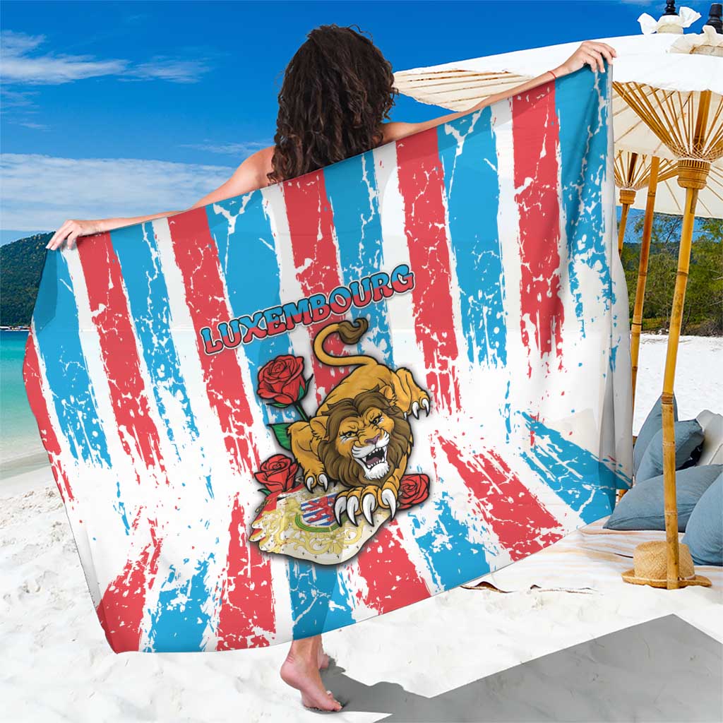 Luxembourg Sarong Red Lion With Coat Of Arms - Wonder Print Shop