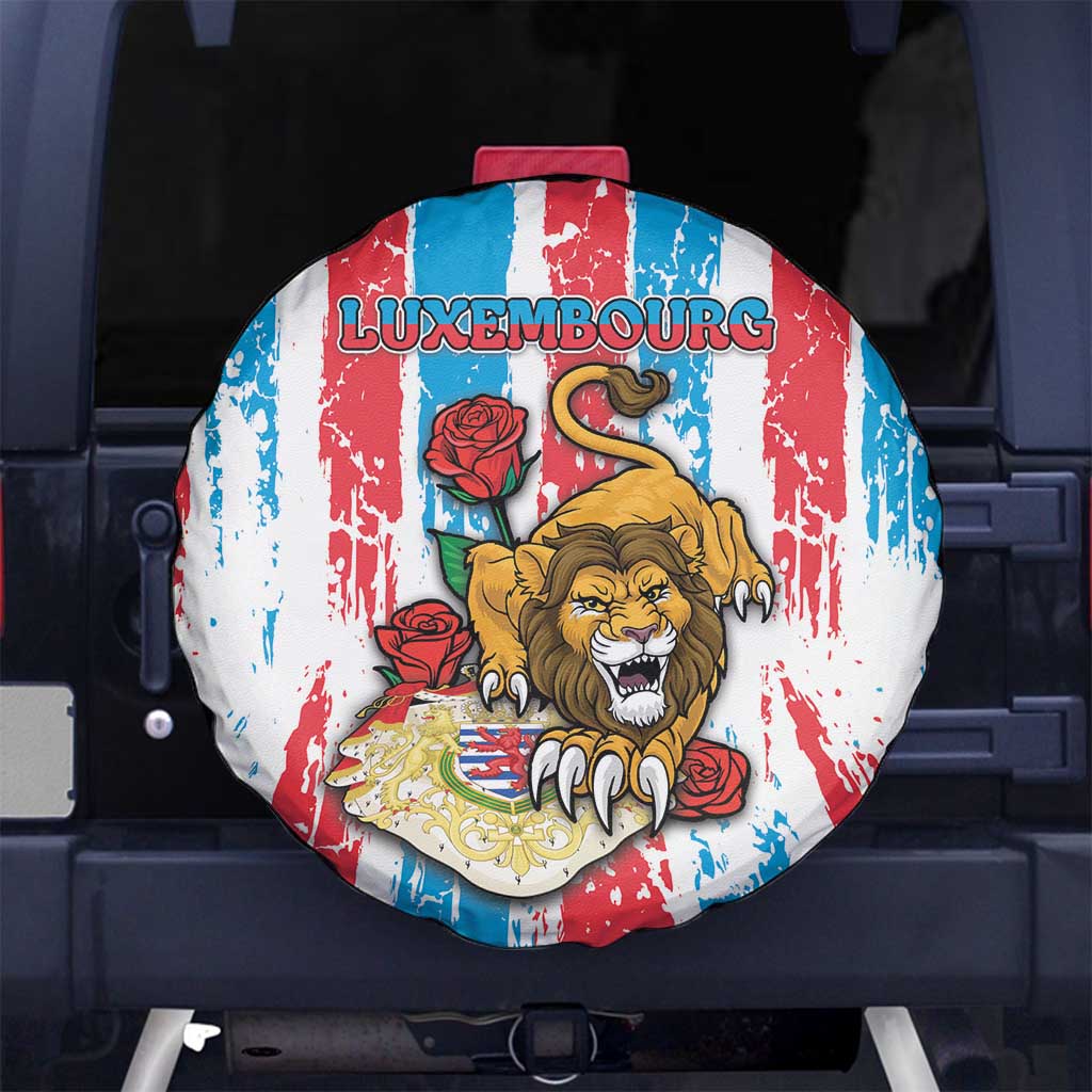 Luxembourg Spare Tire Cover Red Lion With Coat Of Arms - Wonder Print Shop