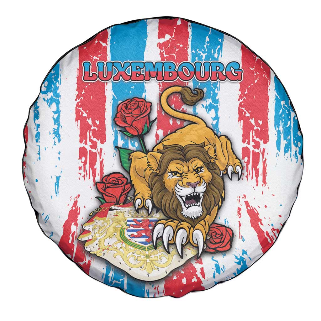 Luxembourg Spare Tire Cover Red Lion With Coat Of Arms - Wonder Print Shop