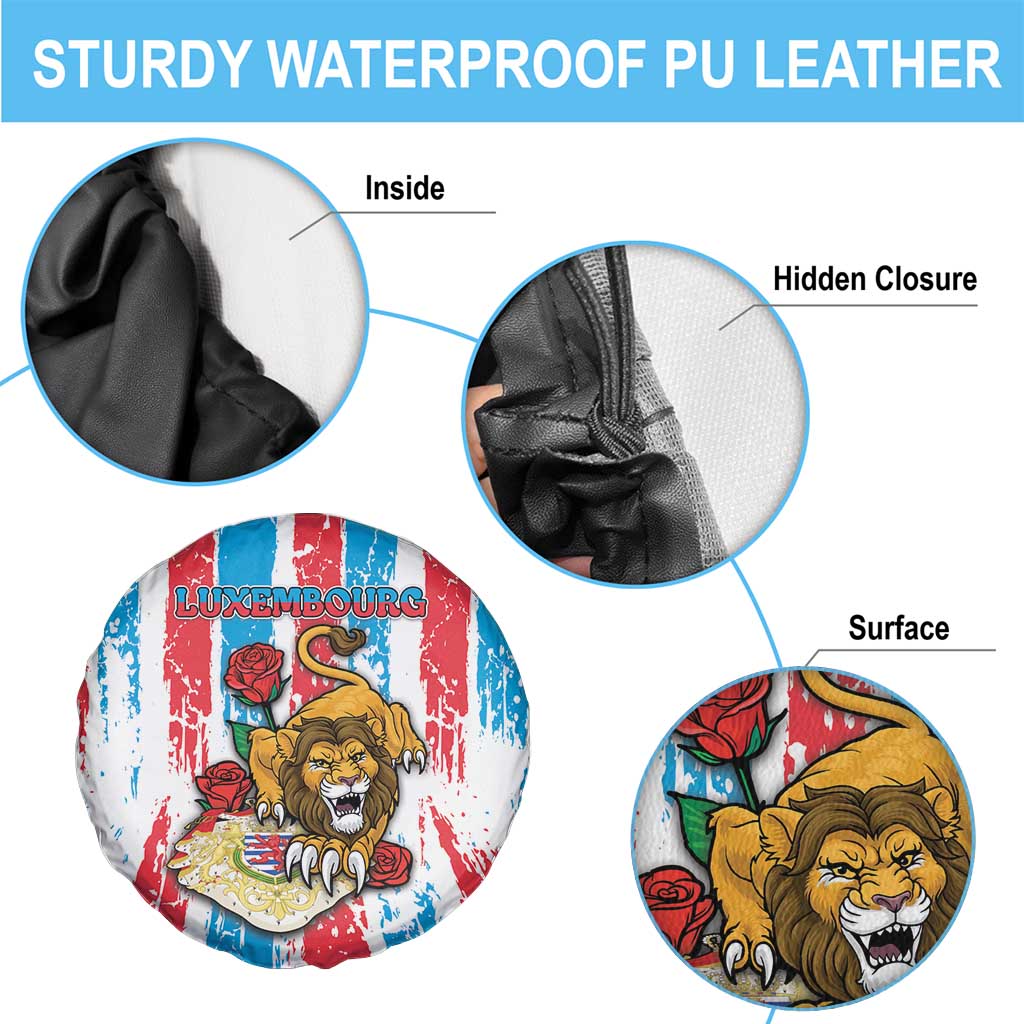 Luxembourg Spare Tire Cover Red Lion With Coat Of Arms - Wonder Print Shop