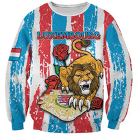Personalized Luxembourg Sweatshirt Red Lion With Coat Of Arms - Wonder Print Shop