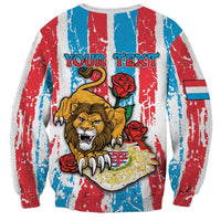 Personalized Luxembourg Sweatshirt Red Lion With Coat Of Arms - Wonder Print Shop