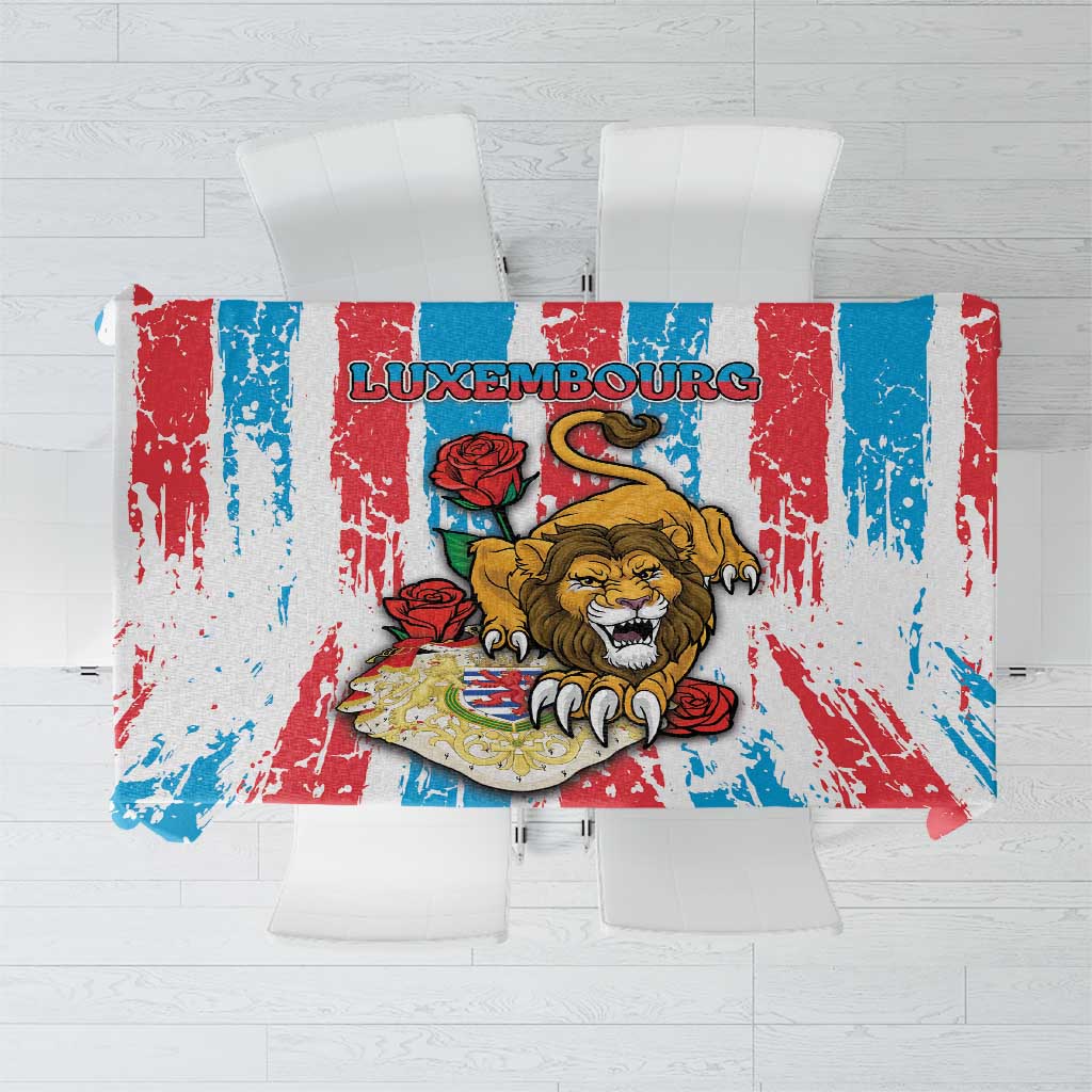Luxembourg Tablecloth Red Lion With Coat Of Arms - Wonder Print Shop