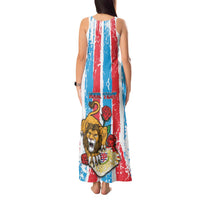 Personalized Luxembourg Tank Maxi Dress Red Lion With Coat Of Arms - Wonder Print Shop