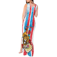Personalized Luxembourg Tank Maxi Dress Red Lion With Coat Of Arms - Wonder Print Shop