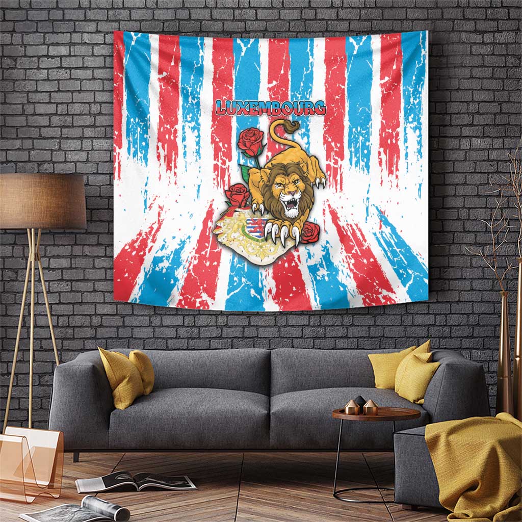 Luxembourg Tapestry Red Lion With Coat Of Arms - Wonder Print Shop
