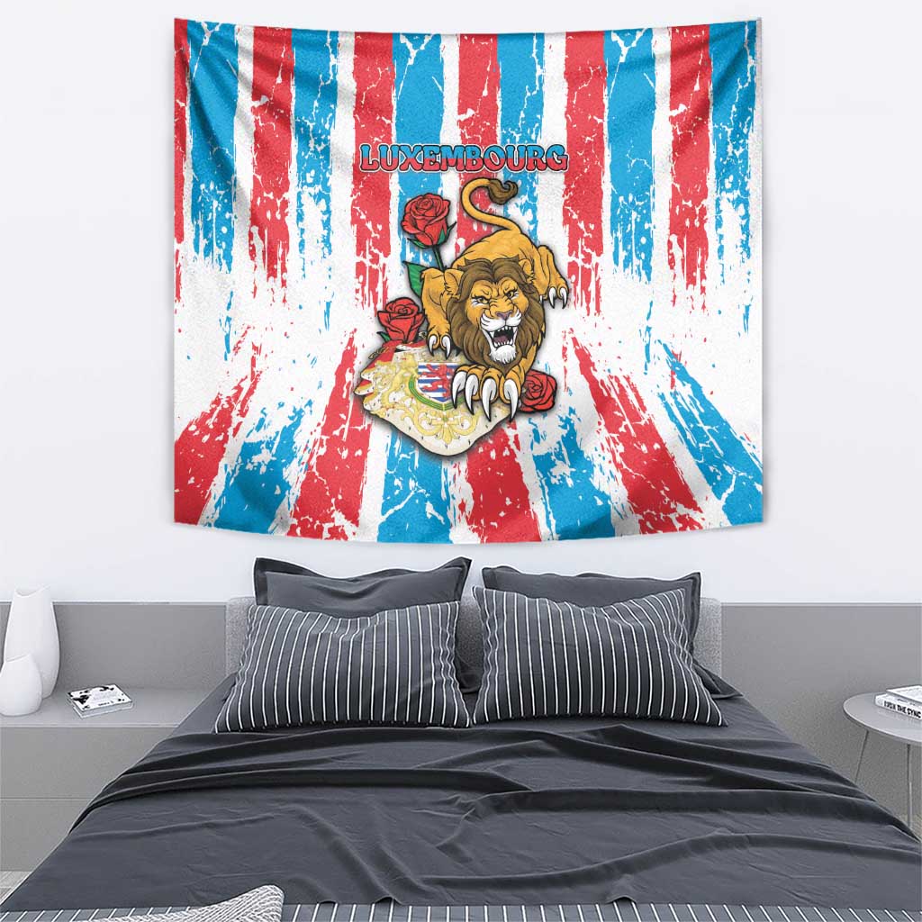 Luxembourg Tapestry Red Lion With Coat Of Arms - Wonder Print Shop