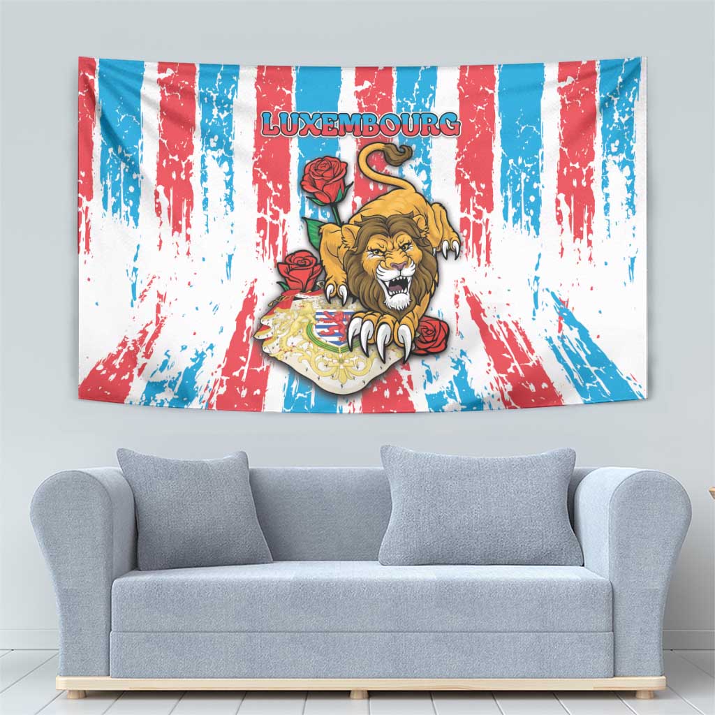 Luxembourg Tapestry Red Lion With Coat Of Arms - Wonder Print Shop