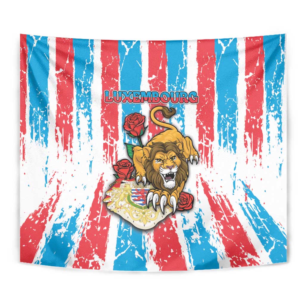 Luxembourg Tapestry Red Lion With Coat Of Arms - Wonder Print Shop