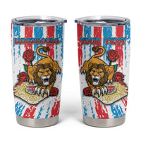 Personalized Luxembourg Tumbler Cup Red Lion With Coat Of Arms - Wonder Print Shop