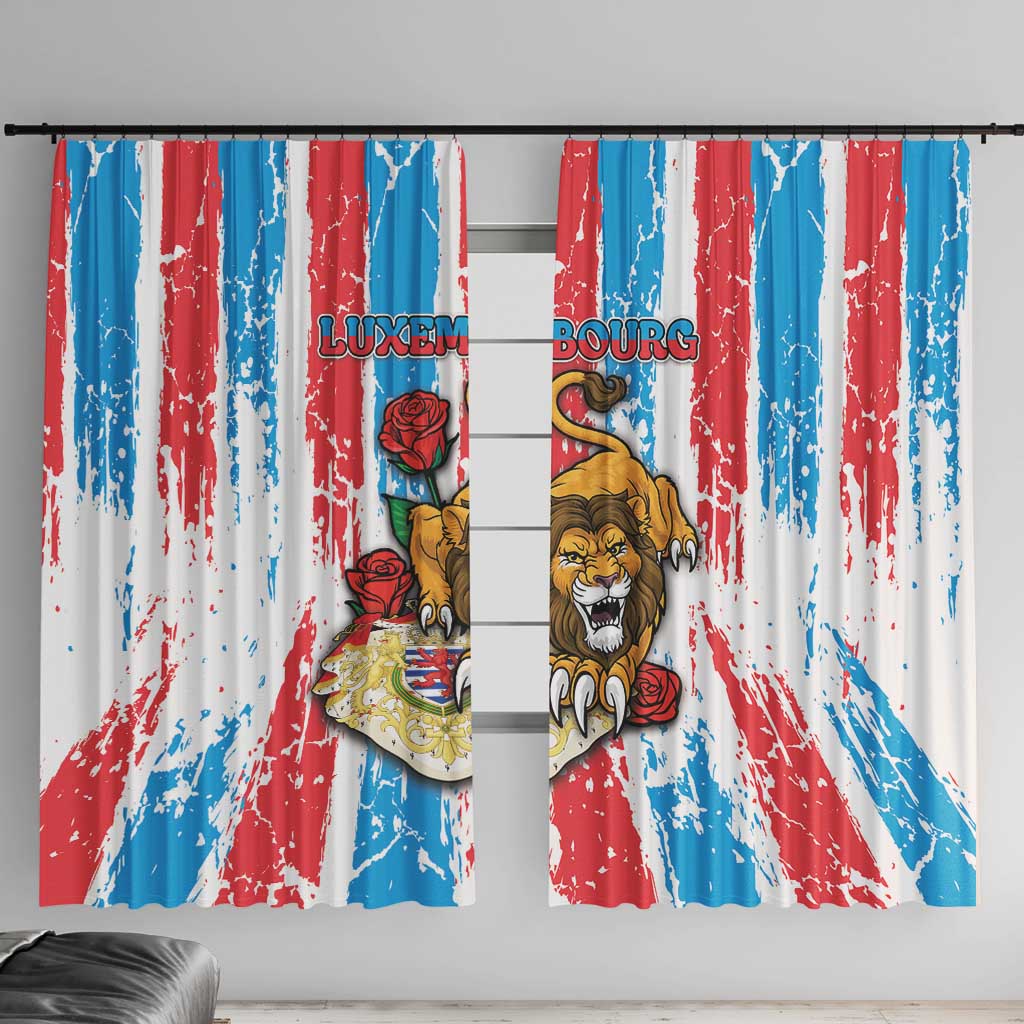 Luxembourg Window Curtain Red Lion With Coat Of Arms - Wonder Print Shop