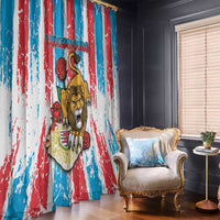 Luxembourg Window Curtain Red Lion With Coat Of Arms - Wonder Print Shop