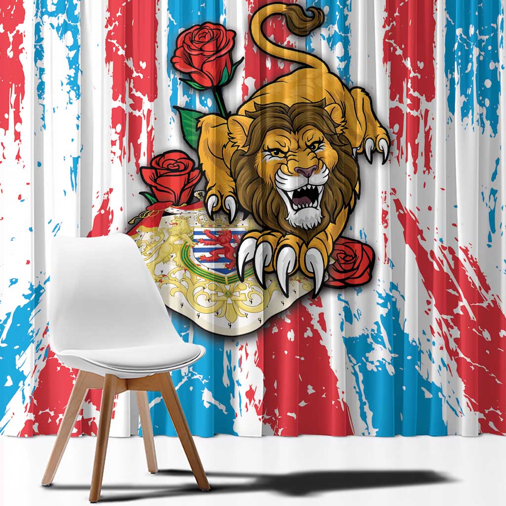 Luxembourg Window Curtain Red Lion With Coat Of Arms - Wonder Print Shop