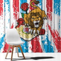 Luxembourg Window Curtain Red Lion With Coat Of Arms - Wonder Print Shop
