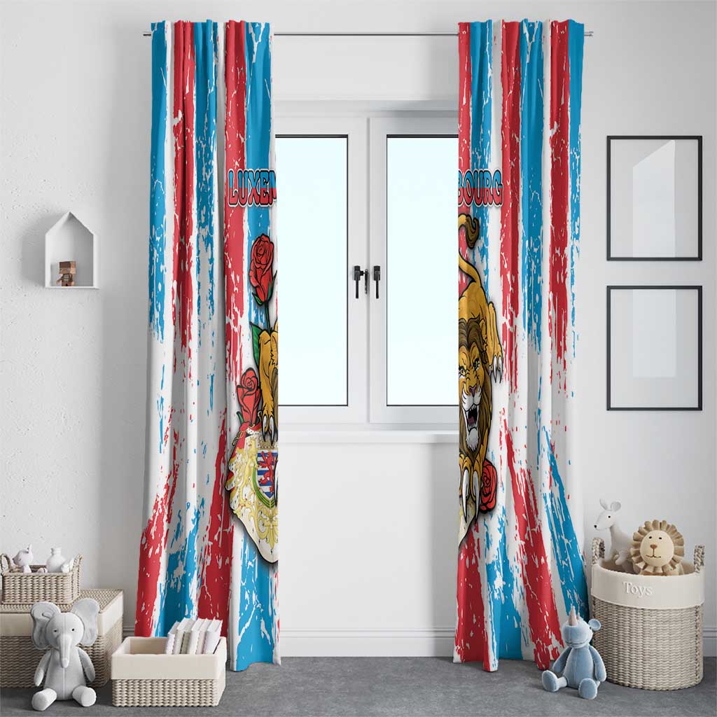 Luxembourg Window Curtain Red Lion With Coat Of Arms - Wonder Print Shop