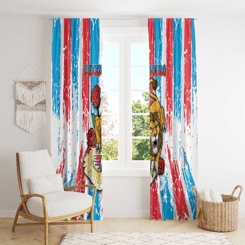Luxembourg Window Curtain Red Lion With Coat Of Arms - Wonder Print Shop